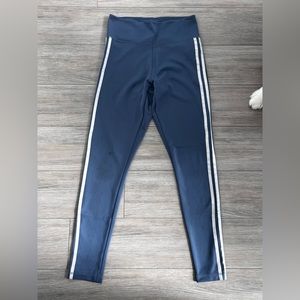 Adidas three striped teal leggings